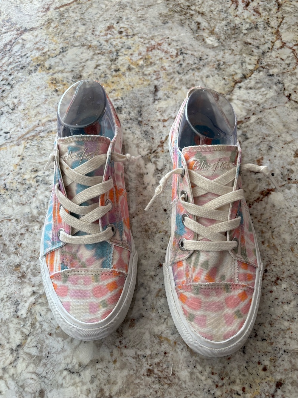 Blowfish Kids Tie-Dye Canvas Sneakers in Pink, Blue & Orange